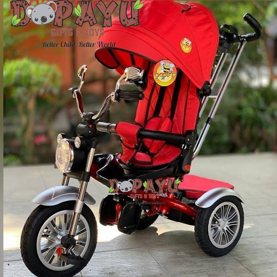 SEPEDA STROLLER BAYI TRICYCLE PACIFIC 5199 bisa recline dan kursi putar