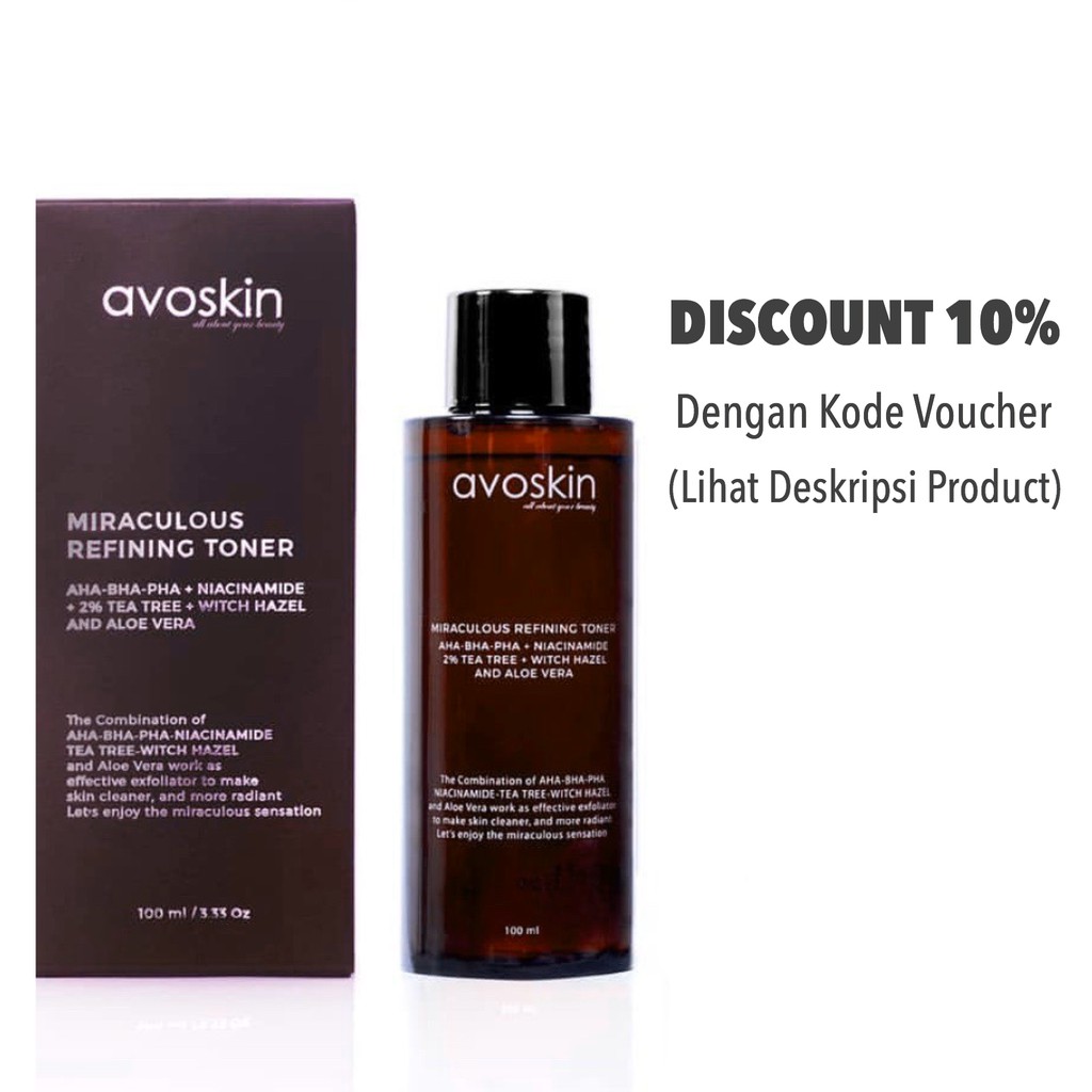 AVOSKIN Miraculous Refining Toner 100ML - Miraculous Serum 30ML - Refining Toner Avoskin - Acne Spot