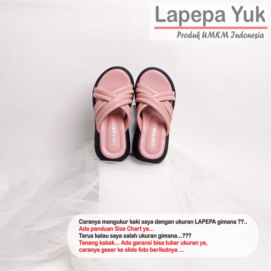 LAPEPA YUK - Sandal Platform Anak Perempuan Usia 2 sampai 10 Tahun TARA KIDS  Sendal Anak cewek Wedges Wanita Empuk Model Silang Warna LIGHT SALEM Pink Soft Lucu Cantik cewe Slop Usia Umur 3 4 5 6 7 8 9 thn Tahun Premium Ori Original Mall Official Store