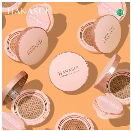 * KYRA * Hanasui Serum Cushion Bedak Cair Foundation Alas Bedak Kosmetik Wajah - Netto 15 gr