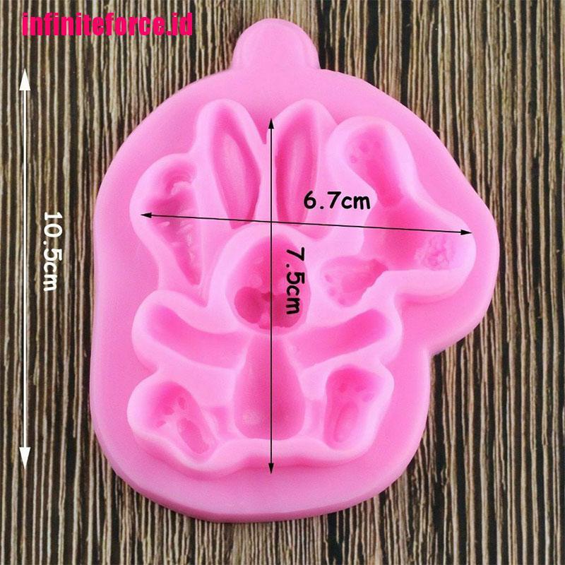 3D Rabbit Easter Bunny Silicone Kitchen Fondant Molds Cupcake Tools Sugarcraf