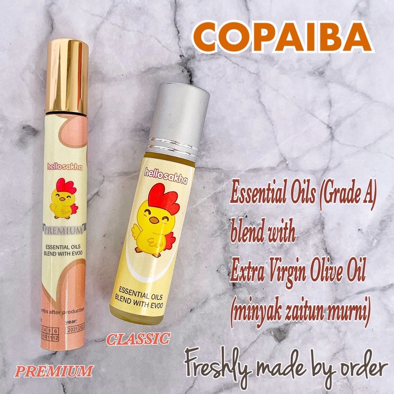 COPAIBA Essential Oil + Evoo / minyak zaitun / obat herbal alami radang tenggorokan