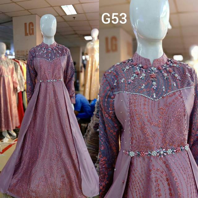 Gamis pesta bridal kombi tile/gaun pesta muslim/dress lamaran
