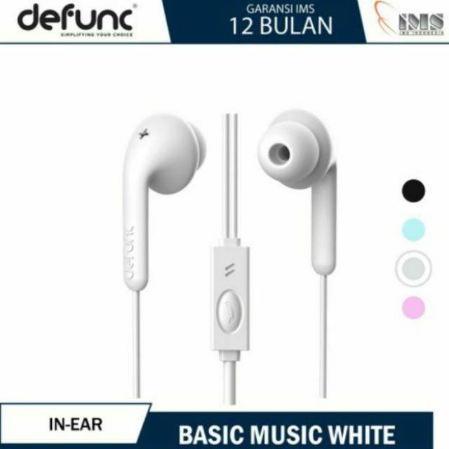 Headset Earphone Defunc Basic Music original garansi 1 tahun