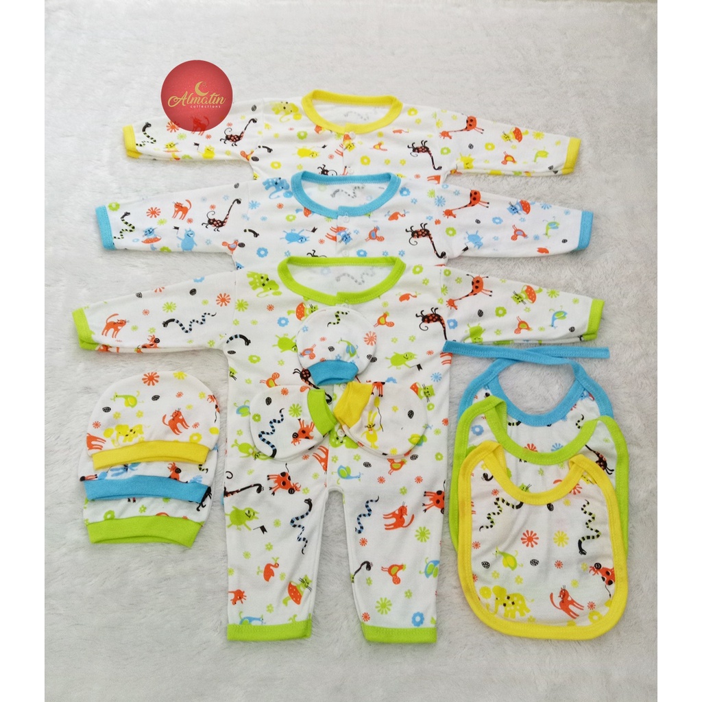 Baju Bayi Setelan Jumper Set 4 In D'noorfa / 4 In 1 Jumper Set Bayi Slaber Topi dan Sarung Tangan