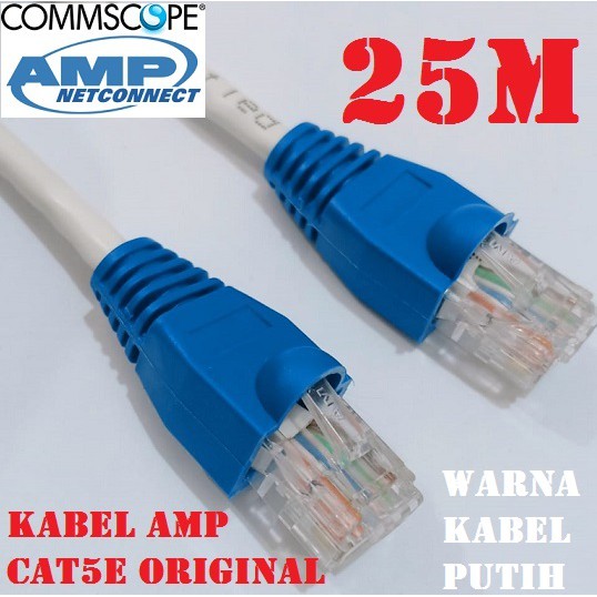 Kabel LAN Cat5 25M UTP AMP Commscope Original Siap Pakai 25 Meter