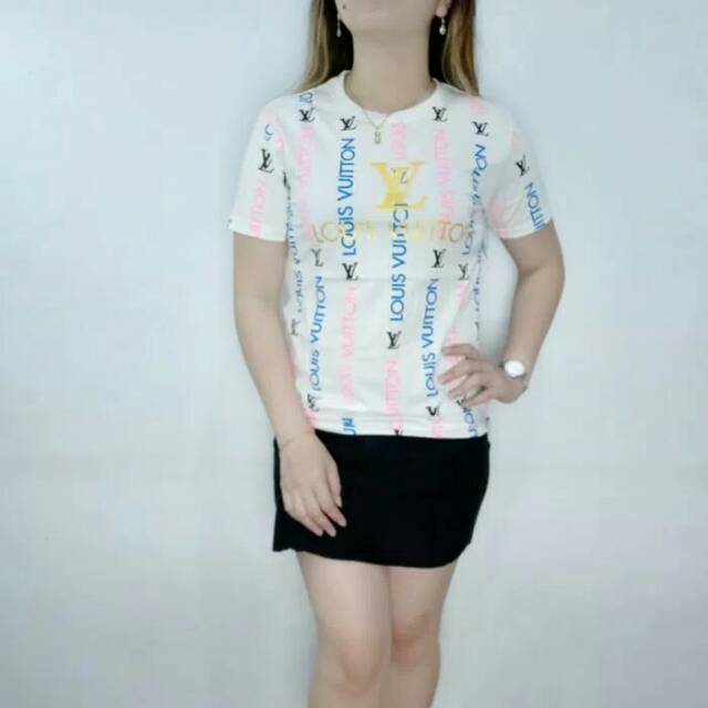 Kaos anak import blouse full logo LV