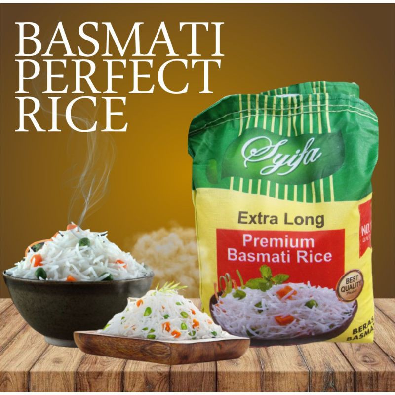 

Beras Basmati Berasmati Syifa Habbasyifa Asli India Rice White 5 Kg 5Kg Premium Original Murah