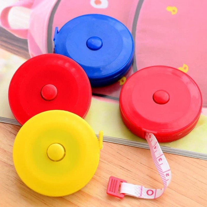 Meteran Gulung Kecil 150cm/Meteran Putar/Meteran Baju/Meteran Badan/Meteran Putar Mini WARNA RANDOM