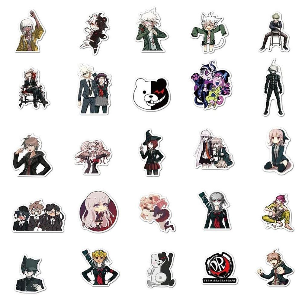 Lanfy Danganronpa Stiker Decals DIY Scrapbooking Laptop Perekat Diri Alat Tulis Stiker Kartun Graffiti Stiker