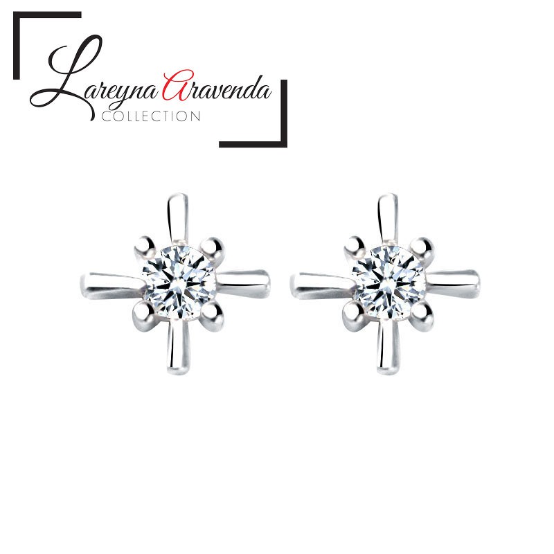 Anting Wanita Titanium Model Kilau Kristal Crystal Zirconia AT083