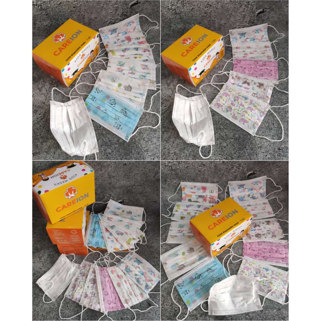 PER BOX 50PC - MASKER ANAK 3PLY CAREION MOTIF