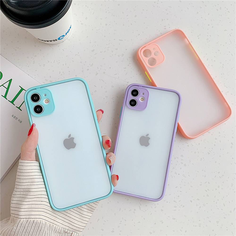 Soft Case Tpu Transparan Matte Bumper Shockproof Cover Iphone 12 Mini 11 Pro Max Xr Xs Max 6s 8 7 Plus Se2