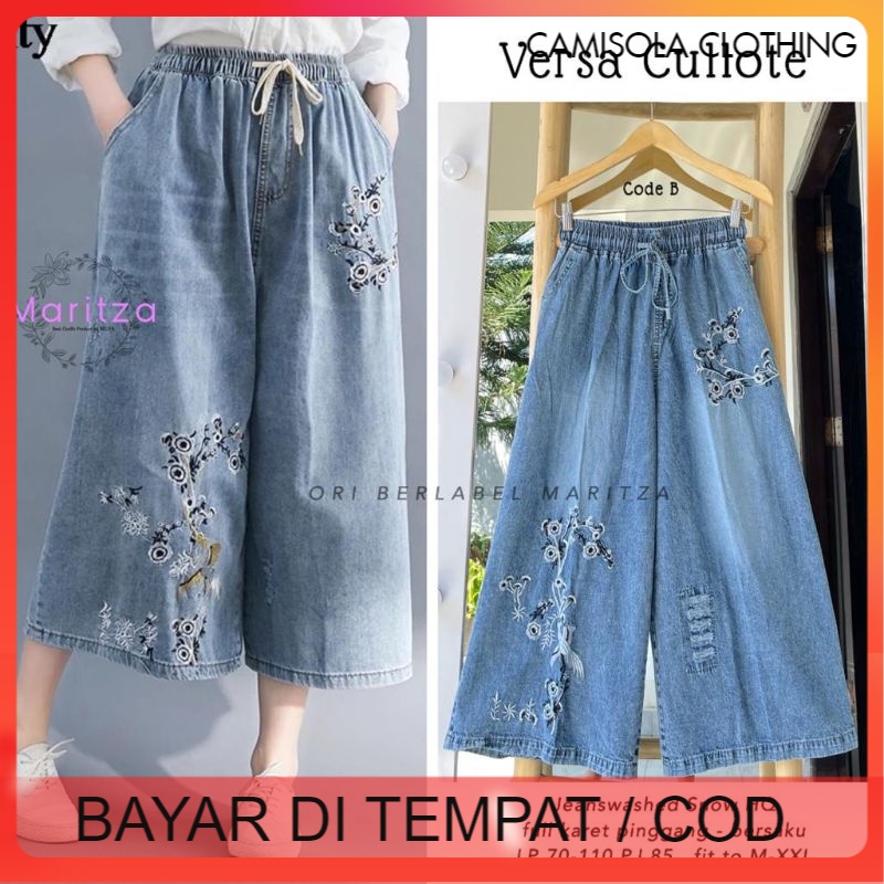 VERSA CULLOTE JEANS / VERSA KULOT JUMBO (KULOT JEANS JUMBO VARIASI BORDIR) KULOT JEANS