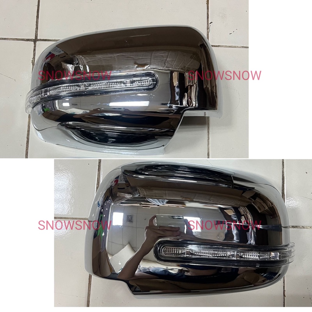 Cover Spion Lampu Pajero Triton 2009 2012 2015 LED Chrome