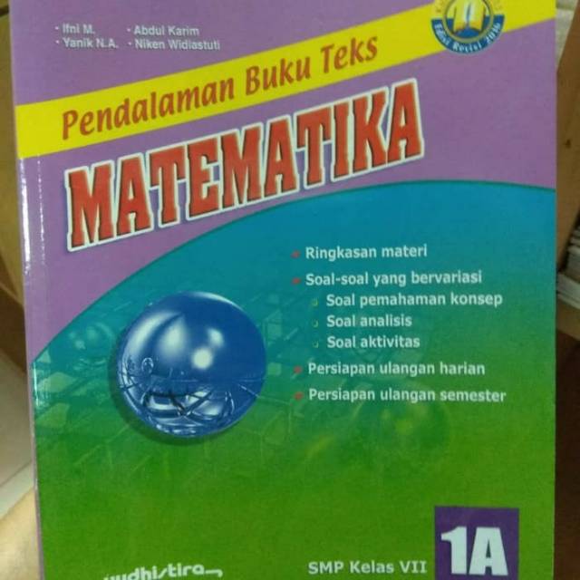 Jual Pendalaman Buku Teks Matematika Smp 1a 1b Kurikulum 2013 Revisi 2016 Indonesiashopee Indonesia