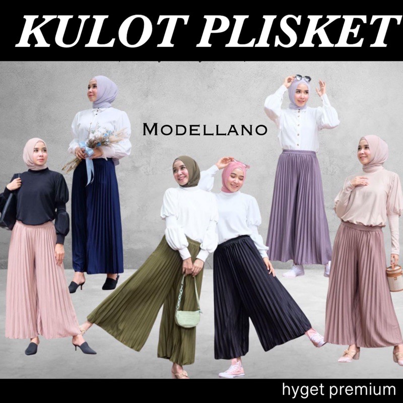 CELANA KULOT PLISKET FASHION MUSLIM ABG MURAH PLEATED PANTS POLOS MAYUNG PLISKET SUPPLIER