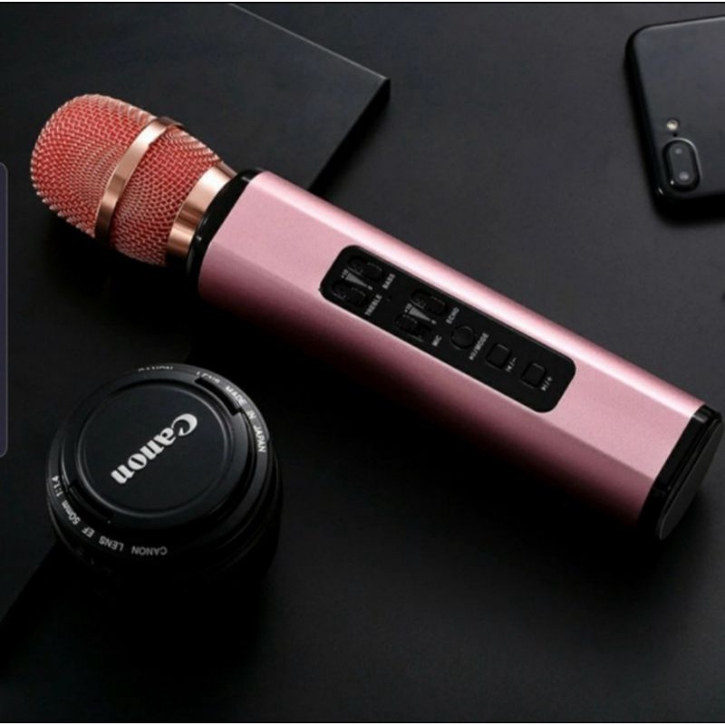 BIG PROMO MIC K6, MIC WIRELESS BLUETOOTH KARAOKE PLAYER K6, MICROPHONE SPEAKER KTV EFEK