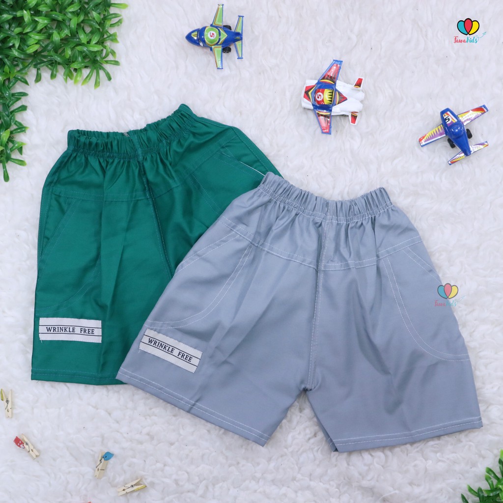 (BUY 1 GET 1) Celana Pendek Polos uk. 1-3 Tahun / Lexy Pants Anak Laki Balita Harian Murah Kantong