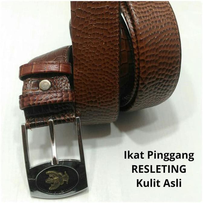 Ikat Pinggang Resleting Kulit Asli