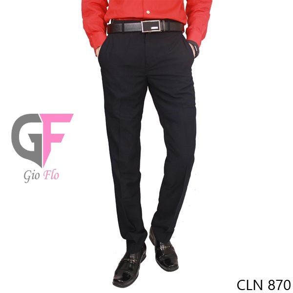 GIOFLO Men Formal Work Trousers Katun Hitam Black / CLN 870