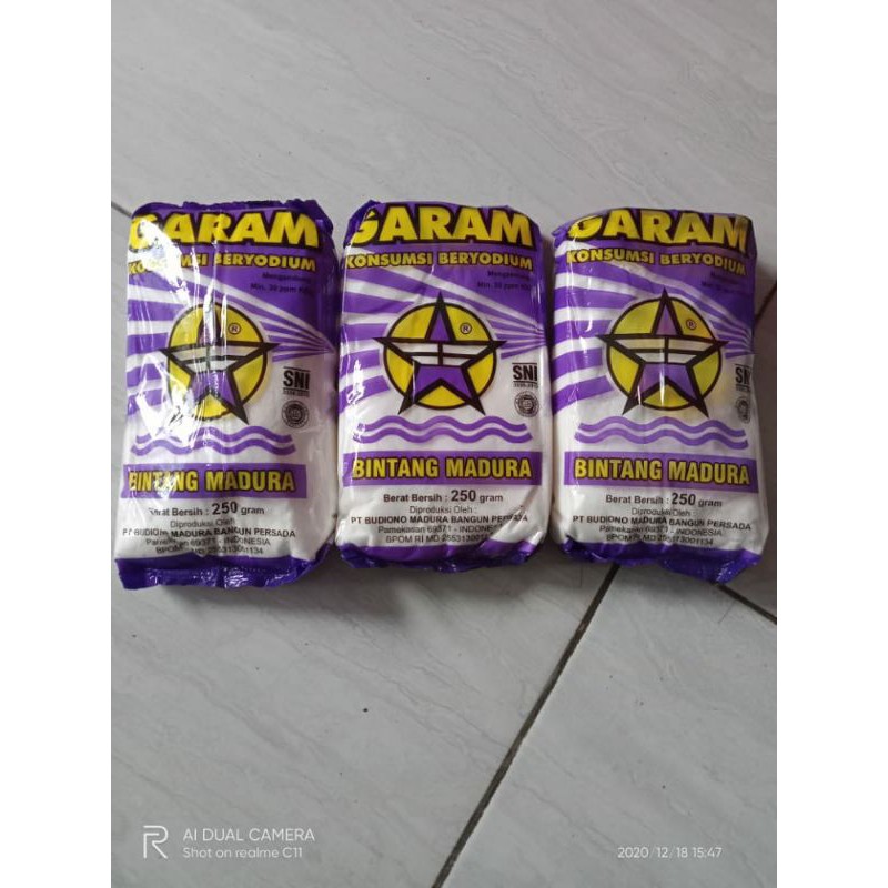 

garam konsumsi /garam meja beryodium BINTANG MADURA isi 3 pcs