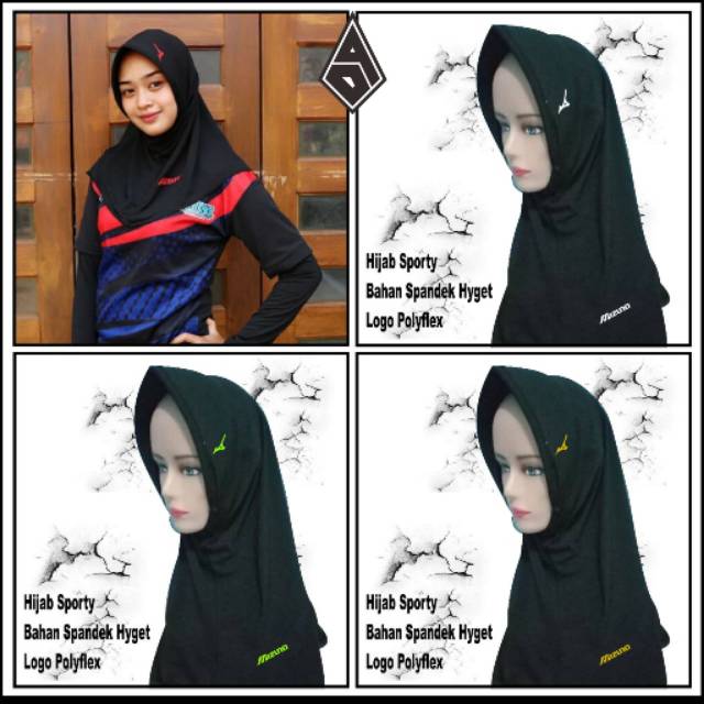 Jilbab voli bahan spandek jilbab olahraga polos