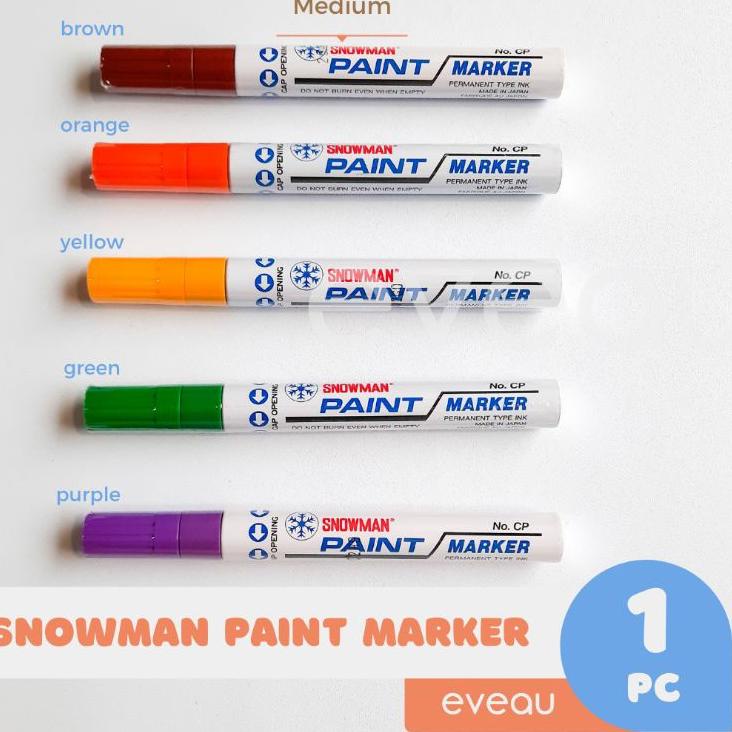 

(jafe -49) Spidol Snowman Paint Marker Gold Silver White Putih Permanen Extra Fine Medium Akrilik Plastik Kaca [wv -708]