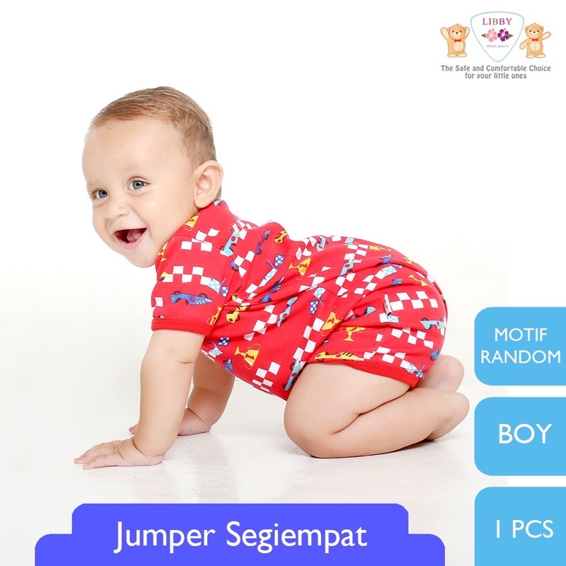 Libby Romper Segi-Empat 0-3 Bulan - Jumper bayi/baby jumper/Libby baby jumper
