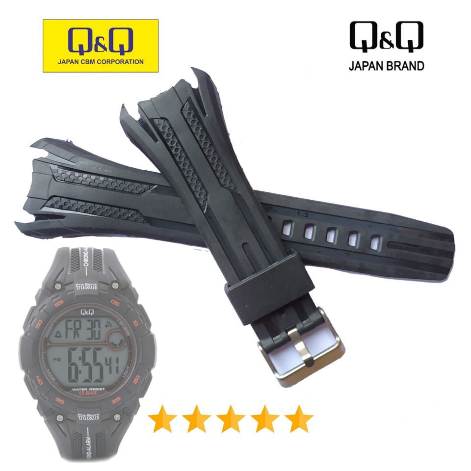 STRAP TALI JAM TANGAN QQ QNQ M-121 M 121 Q&amp;Q QQ M121 HITAM