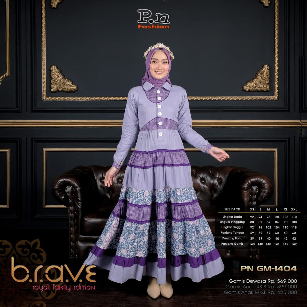 GAMIS IBU SARIMBIT PN FASHION GM 1404 UNGU