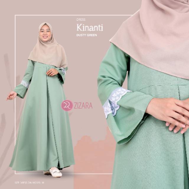 Gamis Syari Kinanti Original Zizara Gamis Dg Tangan Model Terompet Kekinian Berbahan Optima Shopee Indonesia