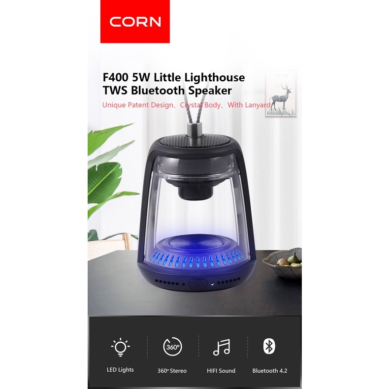 【CORN】 F400 5W TWS 360° Speaker Bluetooth Wireless pengeras suara bluetooth/suaranya besar