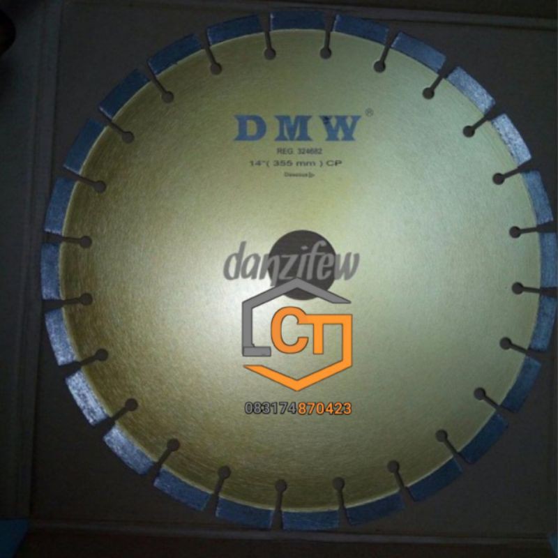 Pisau potong beton 14 Inch Merek DMW - Pisau belah aspal dan beton Diamond Blade Cutting Wheel DMW