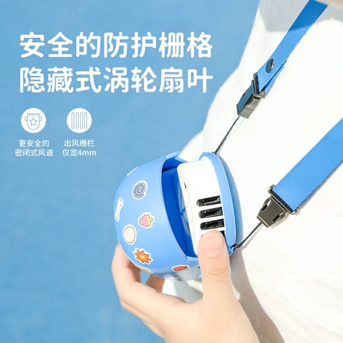 Kipas Angin Portable Model Kalung Leher Dinosaur - DSHJ-B-1908 - Blue