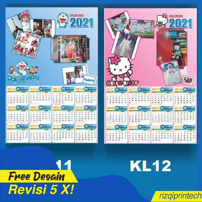 

SOUVENIR KALENDER FOTO DINDING GANTUNG 2022 MOTIF DORAEMON HELLO KITTY KARAKTER KARTUN TERMURAAH
