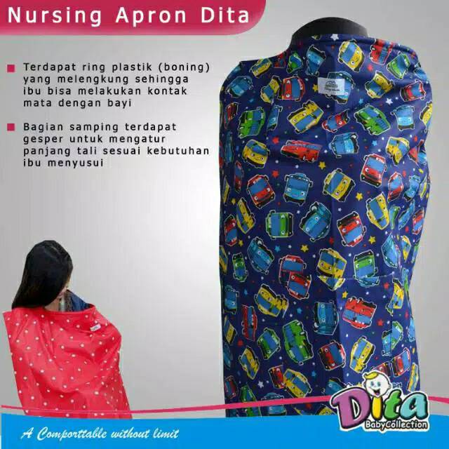 CELEMEK MENYUSUI NURSING APRON DITA , APRON MENYUSUI 1 &amp; 2 LAPIS MOTIF DITA