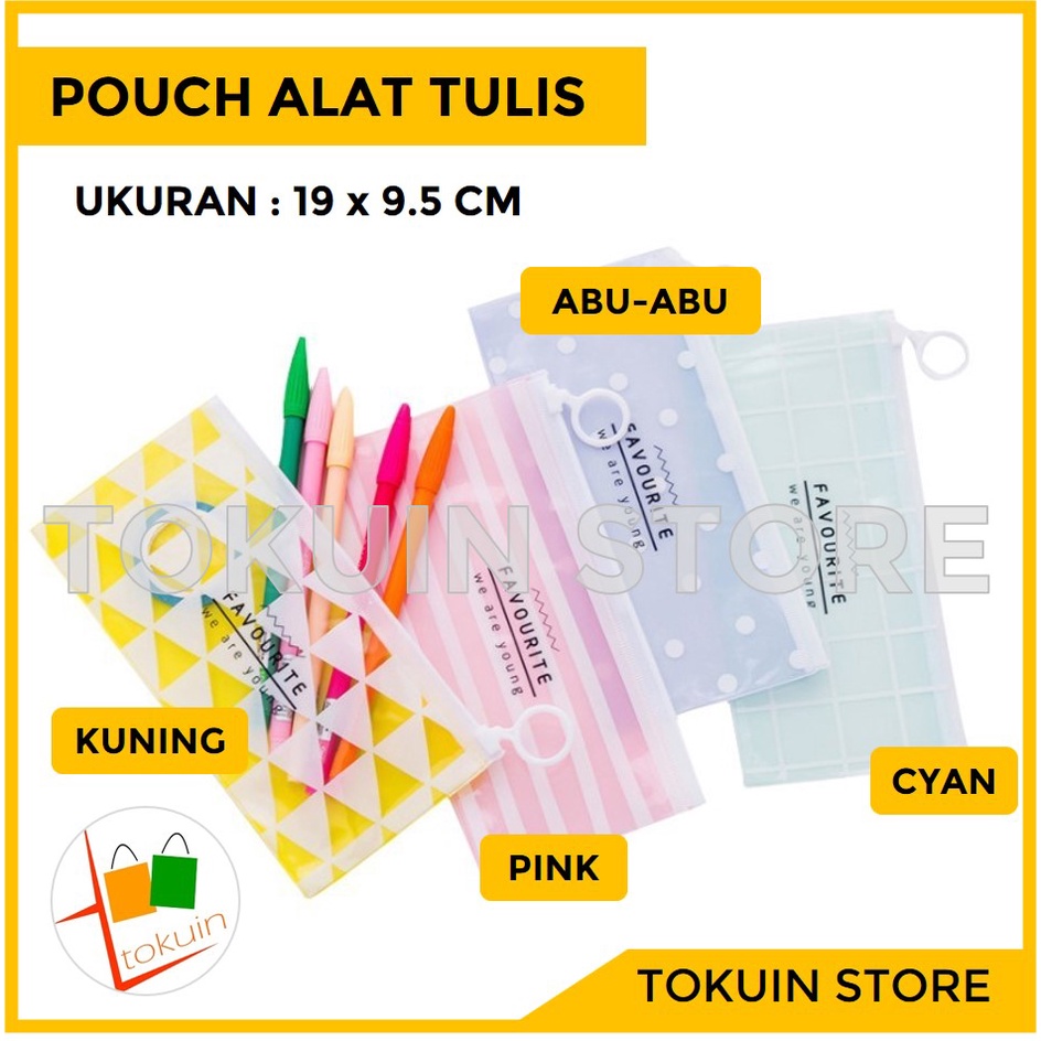 Tempat Pensil Zipper Pouch Alat Tulis Pencil Case Ziplock Storage Bag