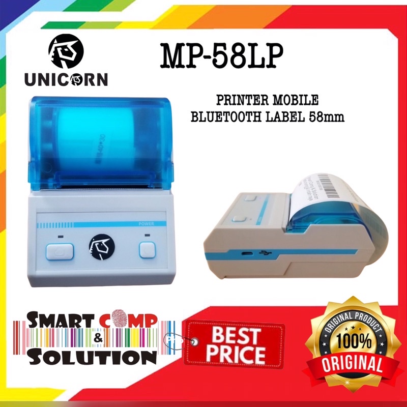 PRINTER STIKER LABEL THERMAL PORTABLE 58MM MP-58LP (USB+BLUETOOTH) PUTIH / WHITE