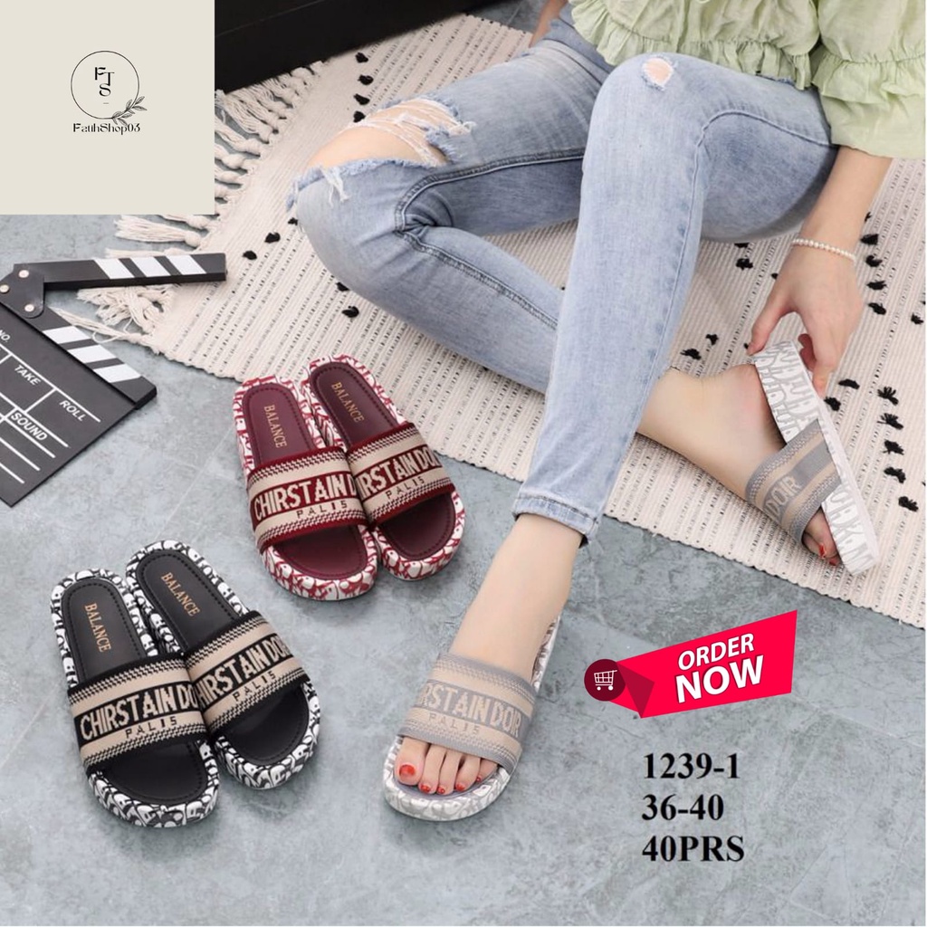 Sandal selop wedges wanita import balance 1239-1 size 37-40 sandal selop wanita terbaru