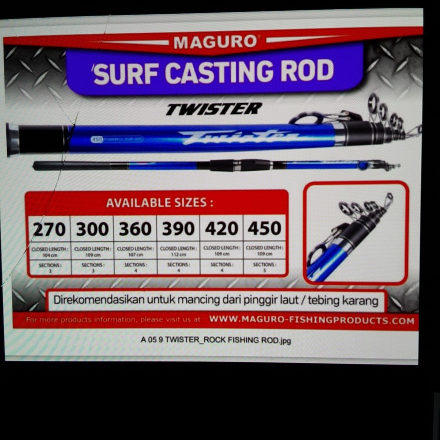 joran Pancing Laut maguro surf casting Antena Panjang 450cm.