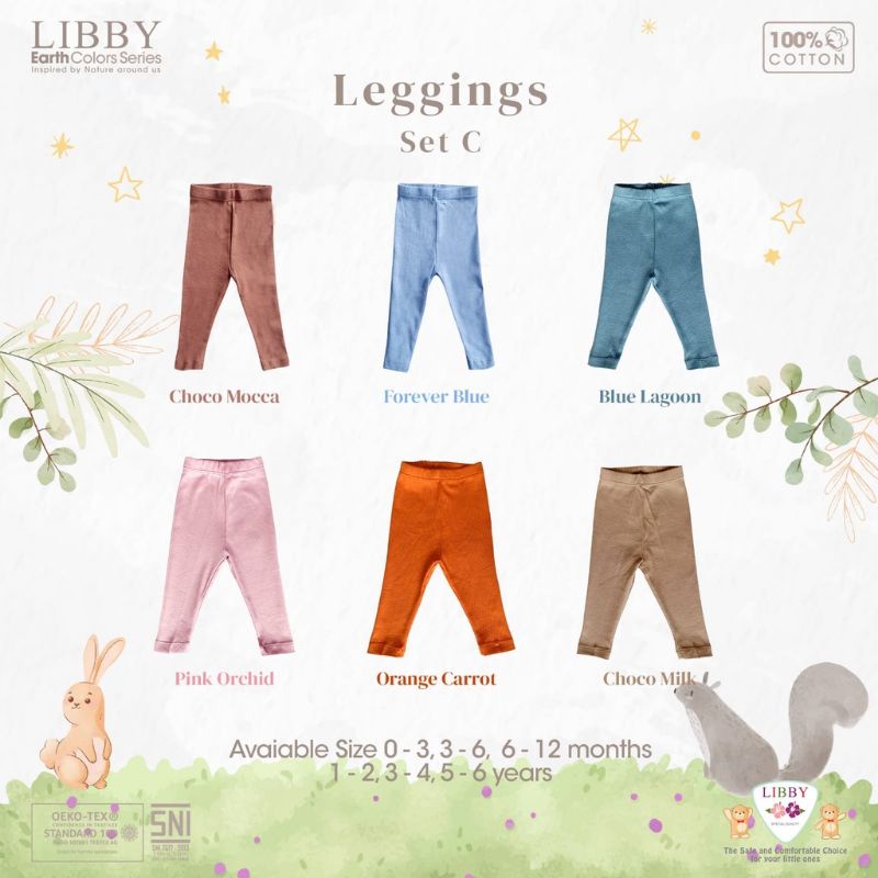 Legging Rib Earth Color 1 - 6 Thn Libby