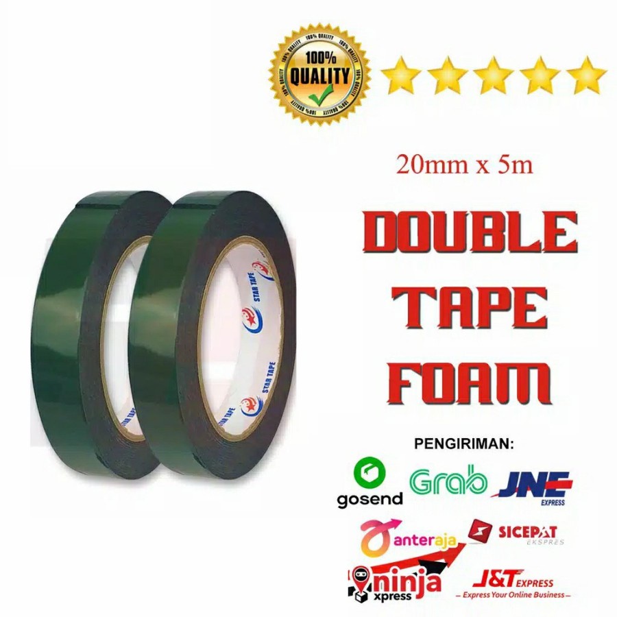 Double Foam Tape Hijau Double Tape Busa Super