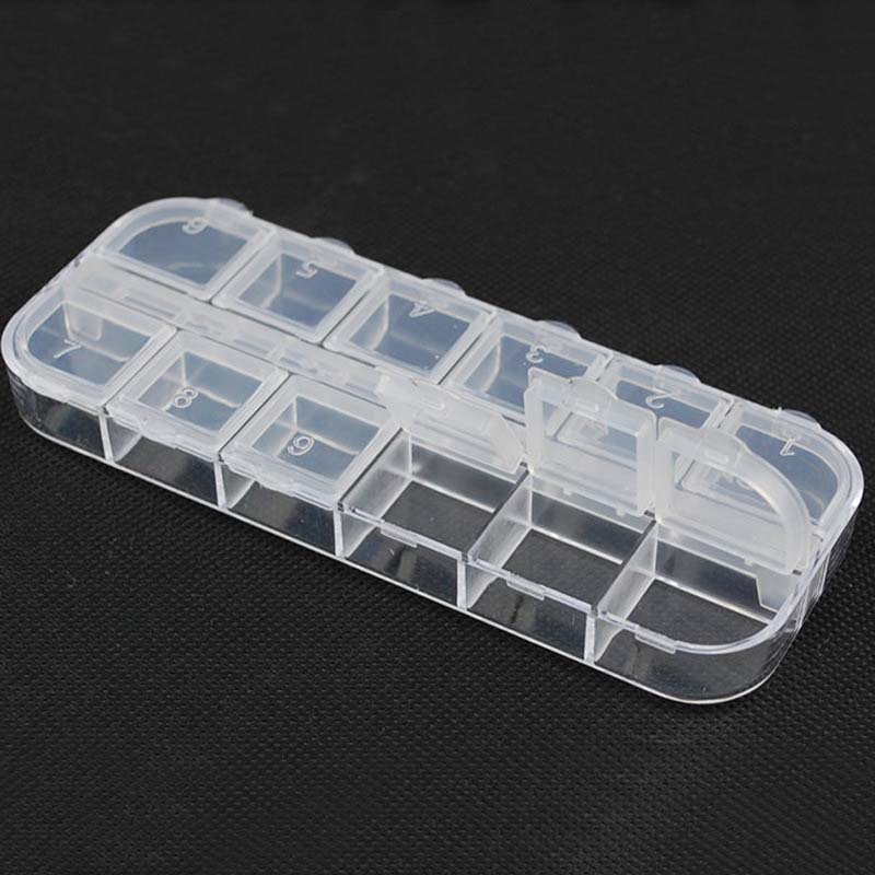 Kotak Display Perhiasan / Berlian Imitasi Nail Art Kosong 12 Slot