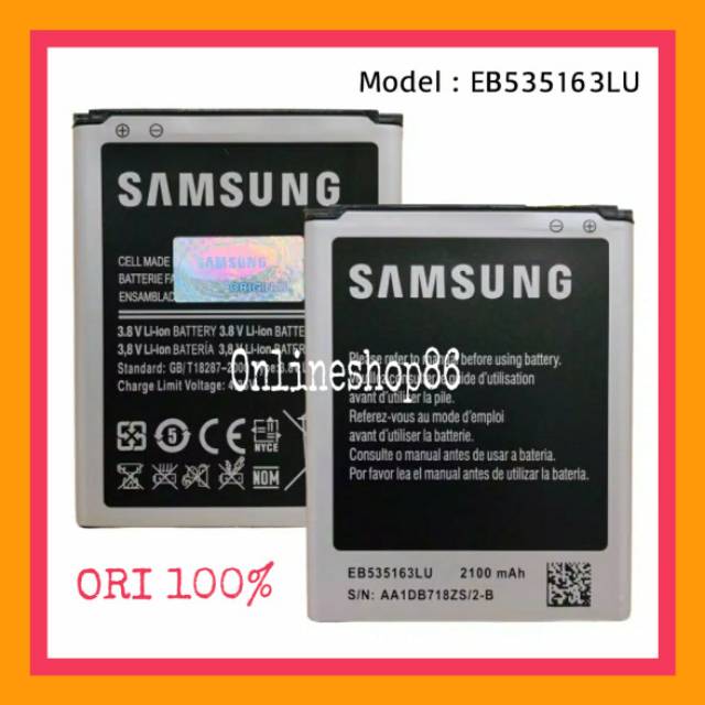 Baterai Samsung galaxy GT-i9082 Grand Duos Original