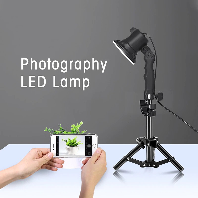 Lampu Portable Photo Studio 12W 5500K with Light Stand 37cm - PSX-51 - Black