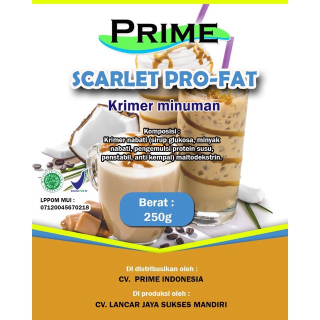 

krimer minuman scarlet pro fat 250 gram