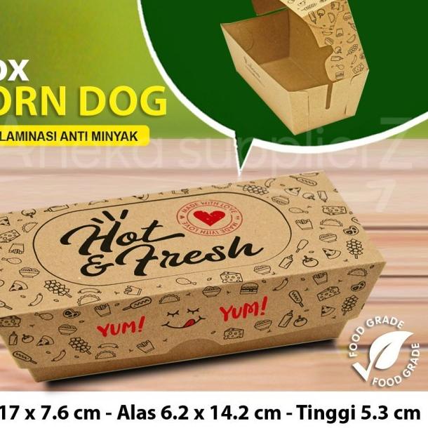 

Kotak Dus Box Corn Dog Corndog (50 pc) .