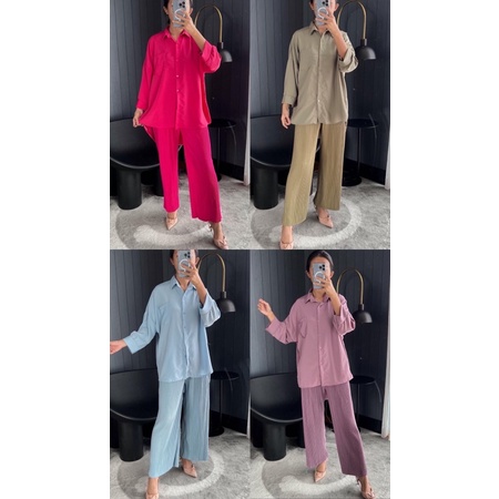 Kemeja Oversized / Crinkle Serat Kayu / JC 000 (Harga utk 4 PTG)