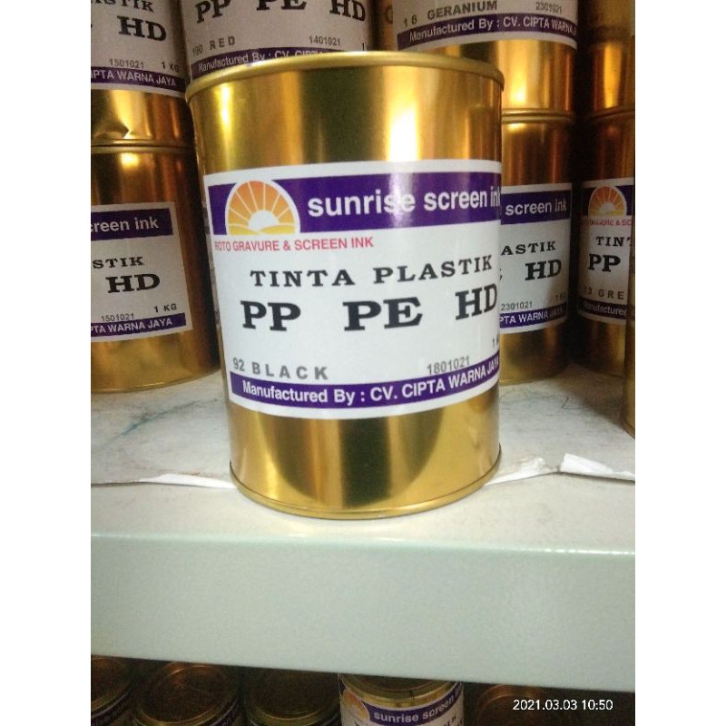 

Cat Tinta Plastik Sunrise Sablon Basis Air 1kg